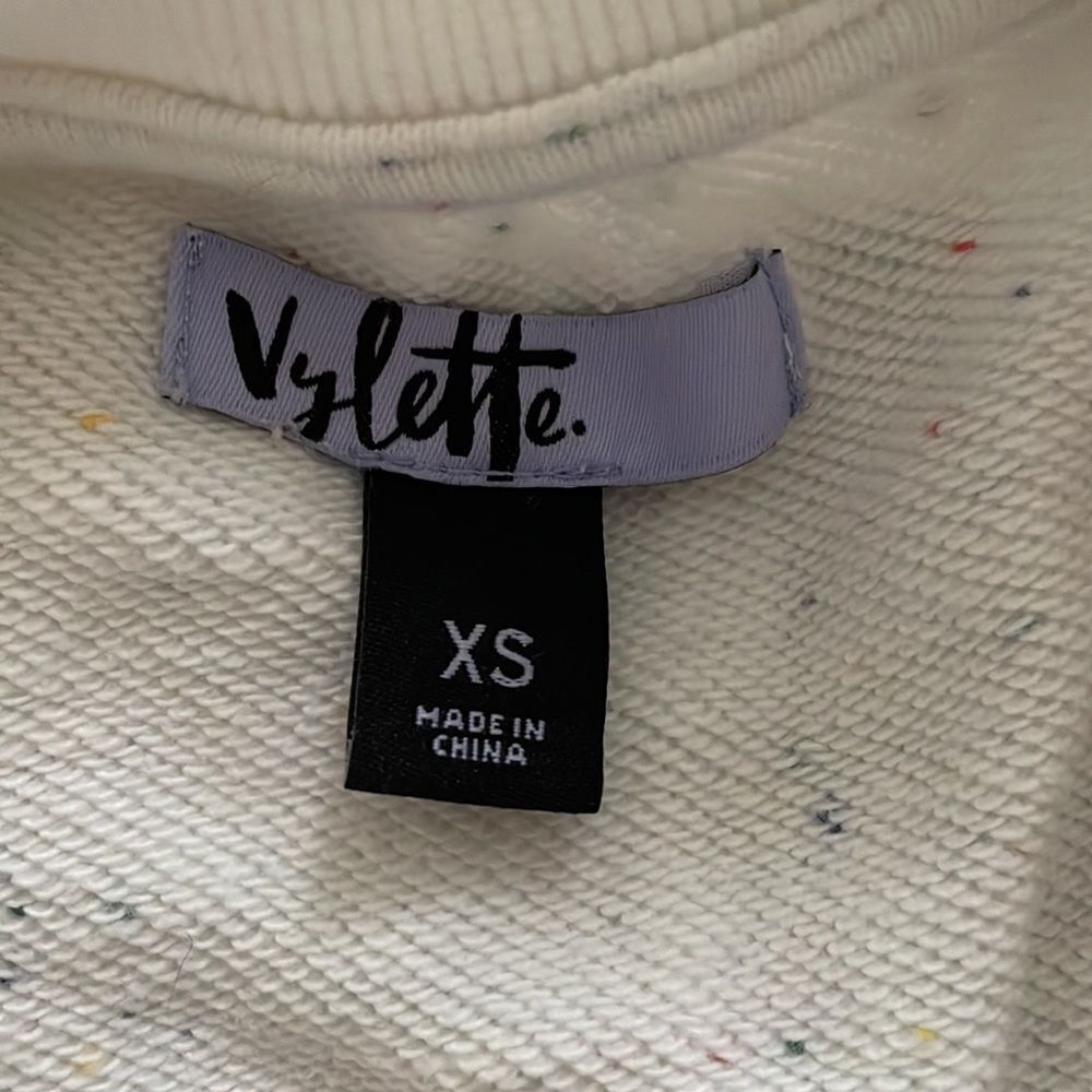 Speckle crop sweatshirt with drawstring waist by Vylette size XS - Picture 8 of 8